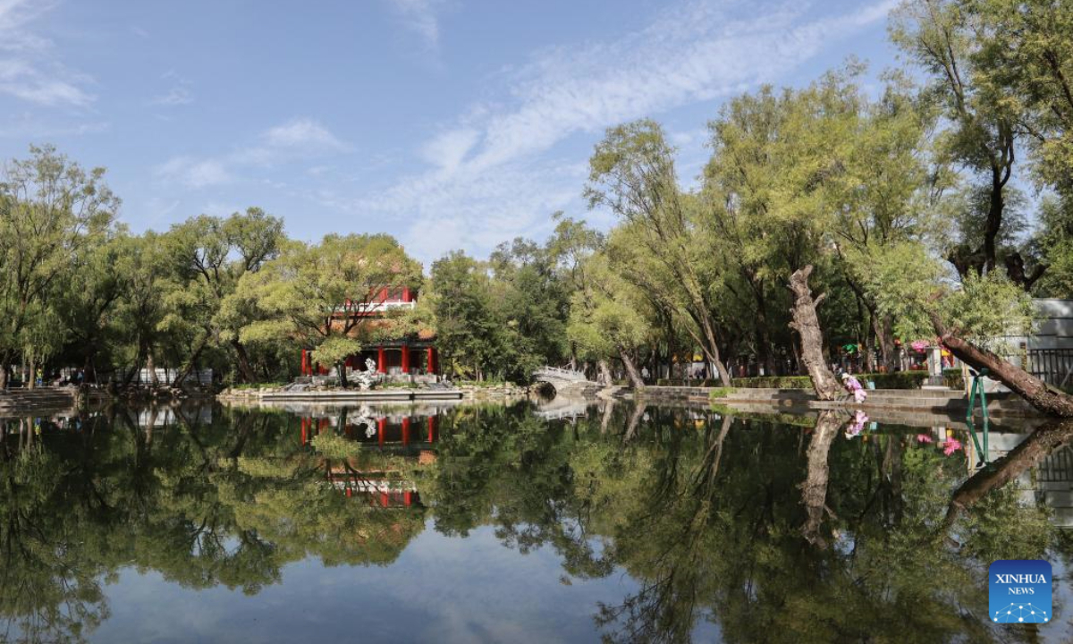 This photo taken on Sept. 6, 2025 shows a view of a park in Pingliang City, northwest China's Gansu Province.

Pingliang in Gansu Province is a key node in the Loess Plateau-Sichuan-Yunnan Ecological barrier and a major ecological zone for soil and water conservation in the hilly areas. The city has transformed traditional industries like the coal-chemical sector and developed eco-friendly projects such as solar and wind power. The forest and grassland coverage of Pingliang has reached 46.07 percent, and it has been recognized as one of the first Chinese national ecological civilization demonstration zones. (Photo by Wu Xihui/Xinhua)