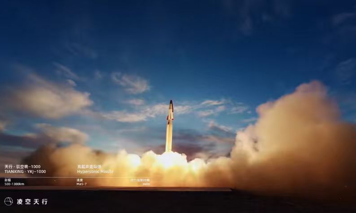 Chinese private aerospace company unveils YKJ-1000 hypersonic missile