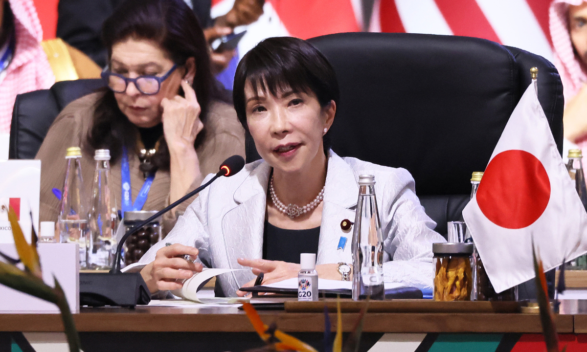 Japanese Prime Minister Sanae Takaichi attends G20 Summit in Johannesburg, South Africa on November 22, 2025. Photo: VCG