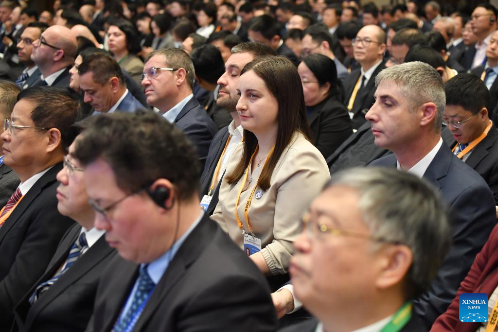 Participants attend the opening ceremony of the second China Railway Express Cooperation Forum in Xi'an, northwest China's Shaanxi Province, Nov. 18, 2025. Themed Connecting Asia and Europe for a Shared Future, the forum opened here on Tuesday. (Xinhua/Shao Rui)