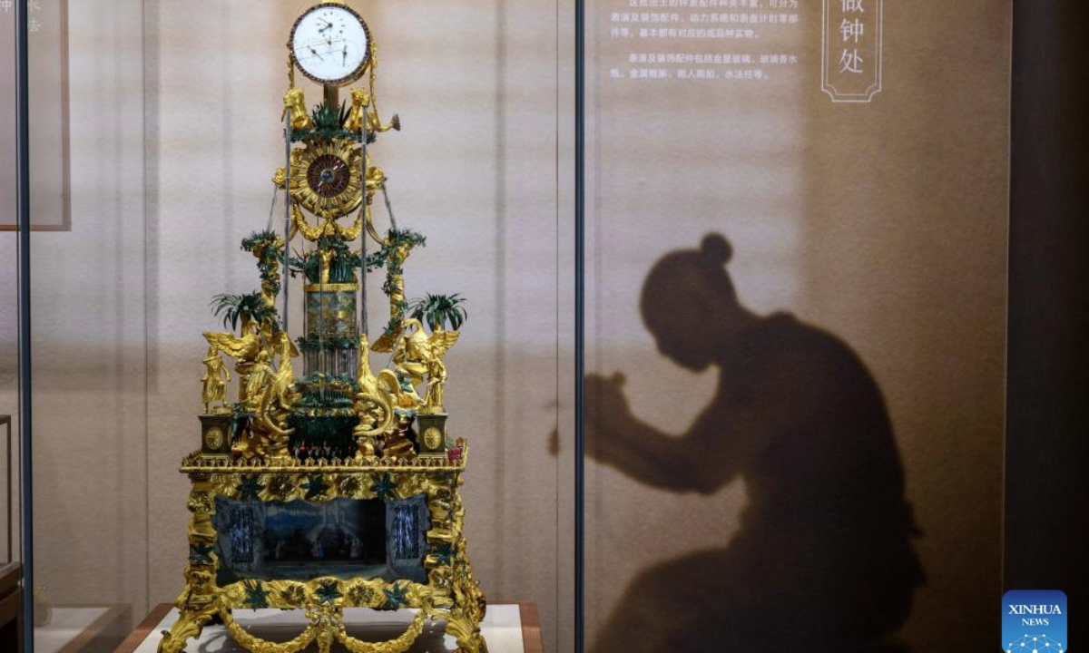 This photo taken on Nov. 3, 2025 shows an exhibit at the exhibition Beneath the Ninefold Walls: Archaeological Discoveries from the Imperial Workshops Site in the Forbidden City at the Palace Museum in Beijing, capital of China. The exhibition will open to public from Nov. 4, 2025 to Feb. 8, 2026 at the Palace Museum. (Xinhua/Jin Liangkuai)