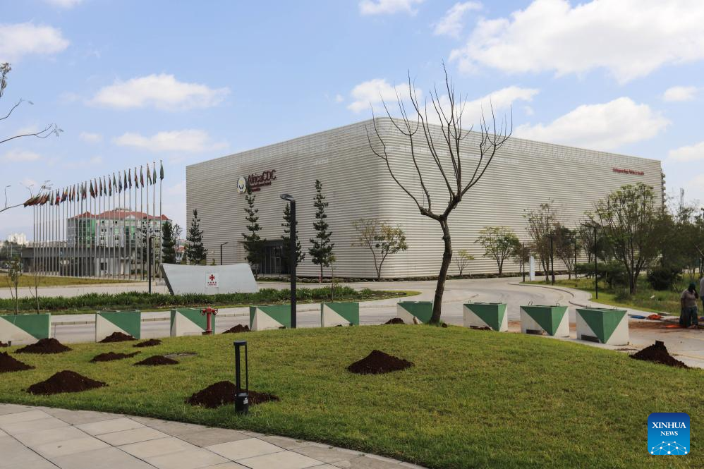 Photo taken on Nov. 3, 2025, shows the laboratory center of the Chinese-built Africa CDC headquarters in Ethiopia's capital Addis Ababa. The Africa Centers for Disease Control and Prevention (Africa CDC) and the Chinese Center for Disease Control and Prevention (China CDC) on Monday jointly unveiled a three-week training workshop to advance public health capacity across Africa. (Photo by Michael Tewelde/Xinhua)