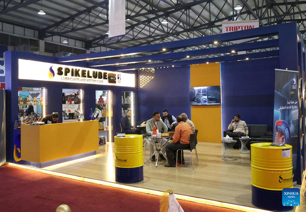 Visitors attend the SyrPetro 2025, an international petroleum, gas, and mineral resources exhibition, in Damascus, Syria, Nov. 12, 2025. (Photo by Ammar Safarjalani/Xinhua)