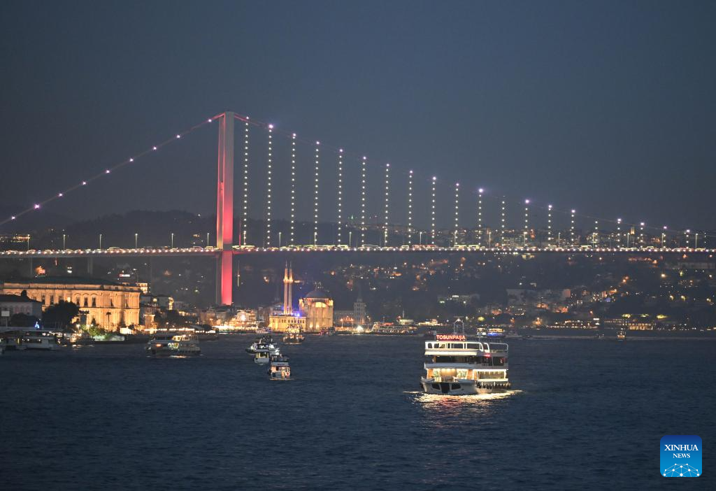 Photo taken on Nov. 20, 2025 shows a view of the Bosphorus Strait in Istanbul, Türkiye. (Xinhua/Liu Lei)