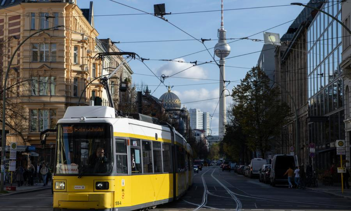 This photo taken on Oct. 29, 2025 shows a street view in Berlin, Germany. (Xinhua/Zhang Haofu)