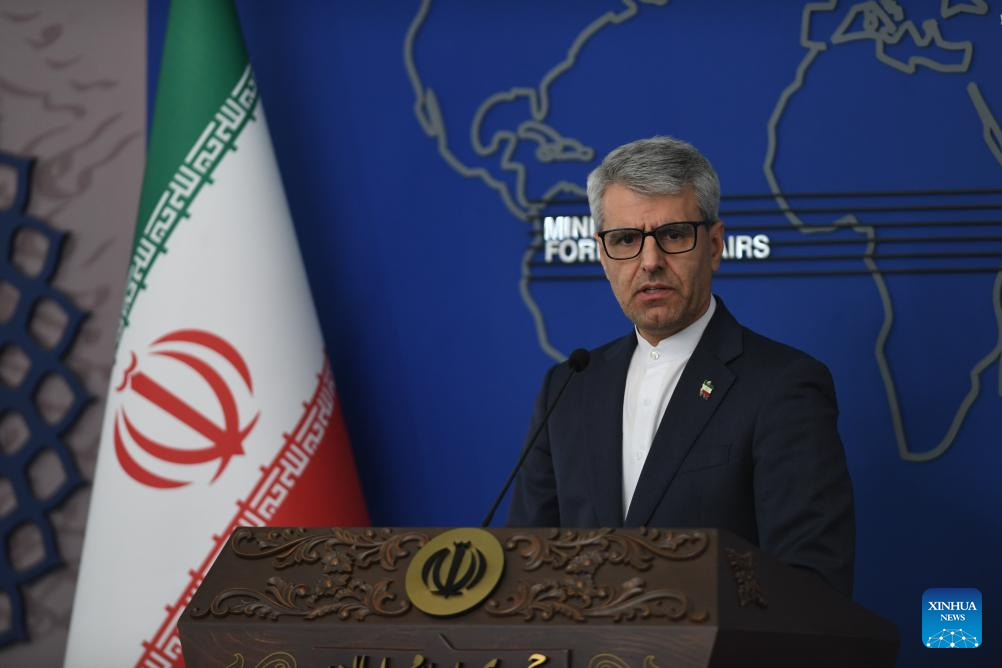 Iran's Foreign Ministry Spokesman Esmaeil Baghaei attends a press conference in Tehran, Iran, Nov 10, 2025. Esmaeil Baghaei on Monday rejected NATO Secretary General Mark Rutte's recent comments that accused Iran and Russia of collaborating with each other to undermine international rules. (Xinhua/Shadati)