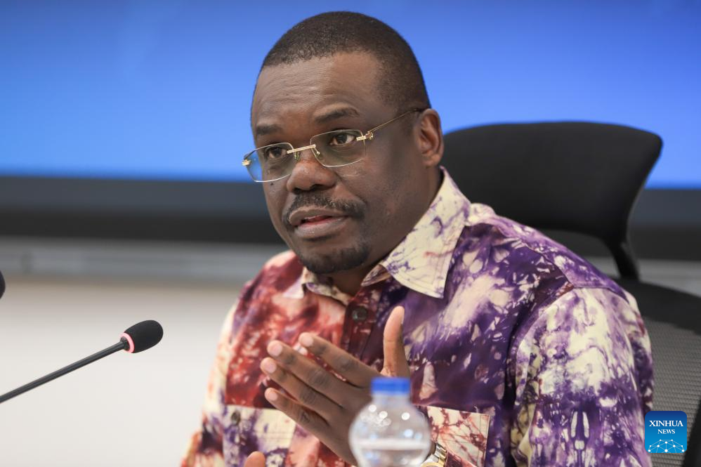 Jean Kaseya, director general of the Africa CDC, speaks at a training workshop at the Chinese-built Africa CDC headquarters in Ethiopia's capital Addis Ababa, Nov. 3, 2025. The Africa Centers for Disease Control and Prevention (Africa CDC) and the Chinese Center for Disease Control and Prevention (China CDC) on Monday jointly unveiled a three-week training workshop to advance public health capacity across Africa. (Photo by Michael Tewelde/Xinhua)