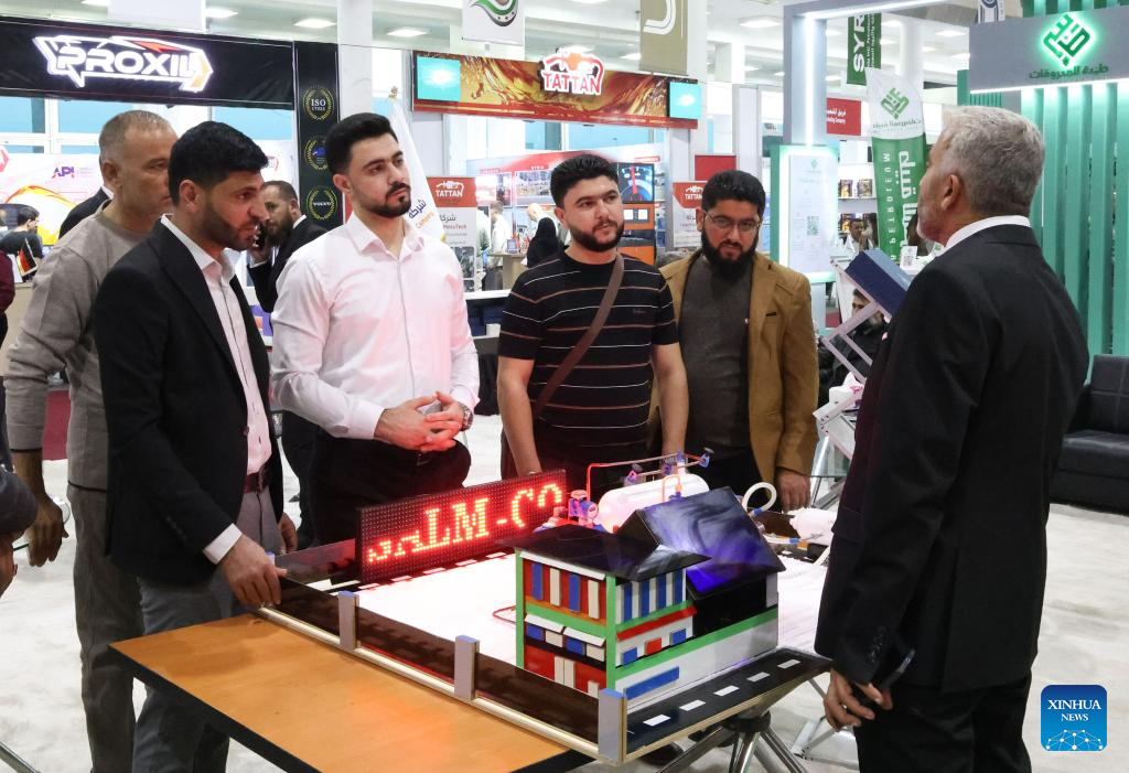 Visitors attend the SyrPetro 2025, an international petroleum, gas, and mineral resources exhibition, in Damascus, Syria, Nov. 12, 2025. (Photo by Ammar Safarjalani/Xinhua)
