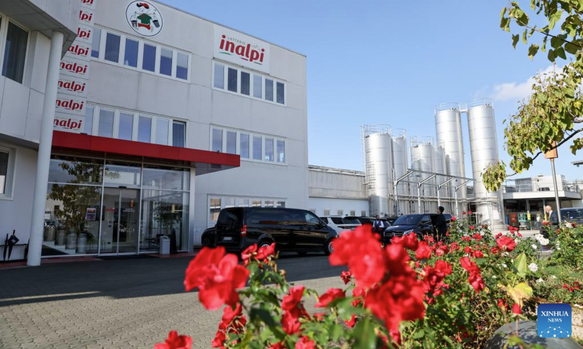 This photo taken on Oct. 30, 2025 shows the headquarters of Inalpi in Moretta, Italy. (Xinhua/Li Jing)