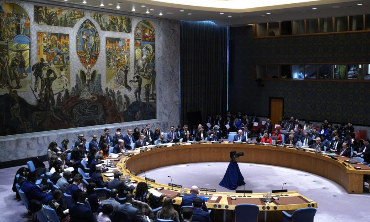 Chinese Foreign Minister Wang Yi, also a member of the Political Bureau of the Communist Party of China Central Committee, chairs the UN Security Council's high-level meeting on Practicing multilateralism, reforming and improving global governance at the UN headquarters in New York on Feb. 18, 2025. (Xinhua/Wu Xiaoling)