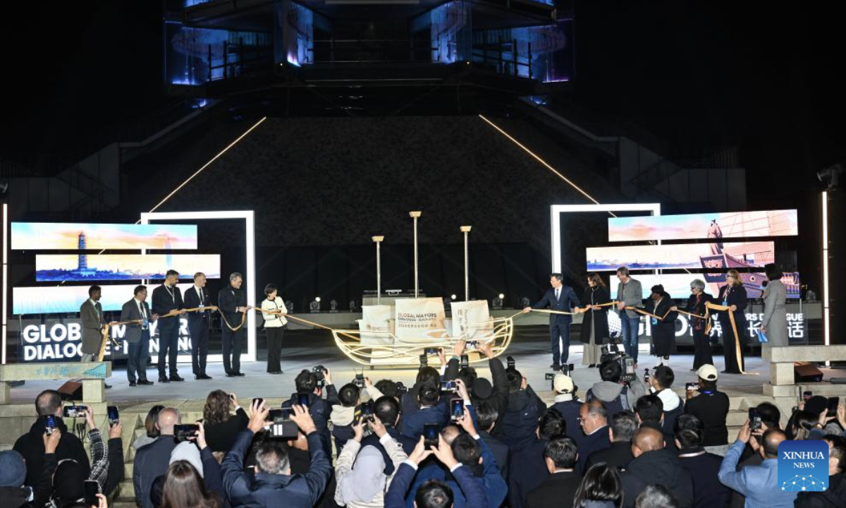 Guests attend the opening ceremony of the Global Mayors Dialogue in Nanjing held in Nanjing, east China's Jiangsu Province, Nov. 19, 2025. A forum bringing together mayors and mayoral representatives from 10 countries opened on Wednesday in Nanjing, the capital of east China's economic powerhouse province of Jiangsu.

Themed Flowing Rivers, Converging Future, the Global Mayors Dialogue in Nanjing focuses on sharing urban governance experience and exploring future trends in urban development, offering insights to advance sustainable development among global waterfront cities. (Xinhua/Ji Chunpeng)