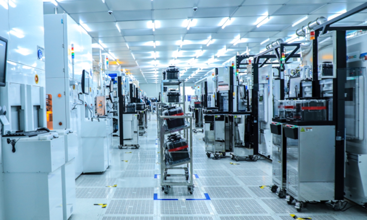 The white light area of an 8-inch silicon photonics platform at the Shaanxi Institute of Advanced Oeic Technologies Co (OEIC), Northwest China's Shaanxi Province. Photo: Official WeChat account of OEIC