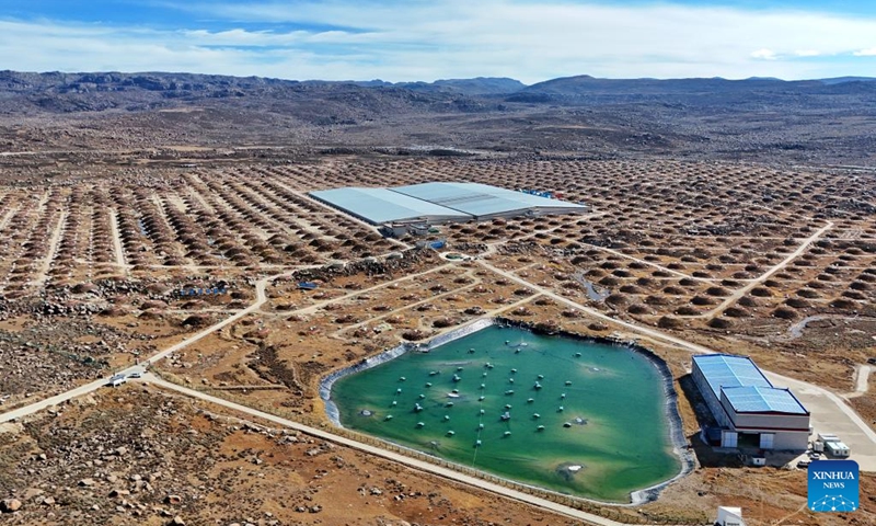 An aerial drone photo taken on Oct. 28, 2025 shows a view of the Large High Altitude Air Shower Observatory (LHAASO) in Daocheng County, Ganzi Tibetan Autonomous Prefecture, southwest China's Sichuan Province. LHAASO, located at an altitude of 4,410 meters on Mount Haizi in Daocheng County, began regular operations in July 2021. It has since been recognized as a leading international facility with the world's highest sensitivity and accuracy for gamma-ray and cosmic-ray detection. Photo: Xinhua