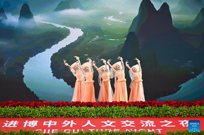 Actresses perform at the China International Import Expo (CIIE) Culture Night event held on the sidelines of the eighth CIIE at the National Exhibition and Convention Center (Shanghai) in east China's Shanghai, Nov. 6, 2025. Photo: Xinhua