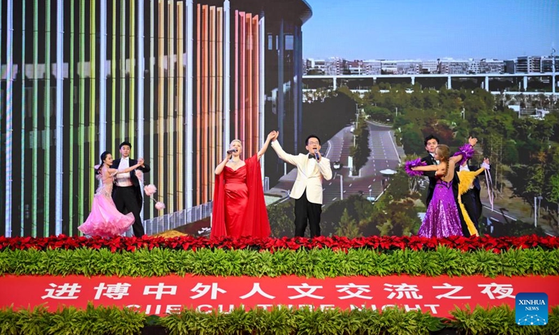 Actors perform at the China International Import Expo (CIIE) Culture Night event held on the sidelines of the eighth CIIE at the National Exhibition and Convention Center (Shanghai) in east China's Shanghai, Nov. 6, 2025. Photo: Xinhua