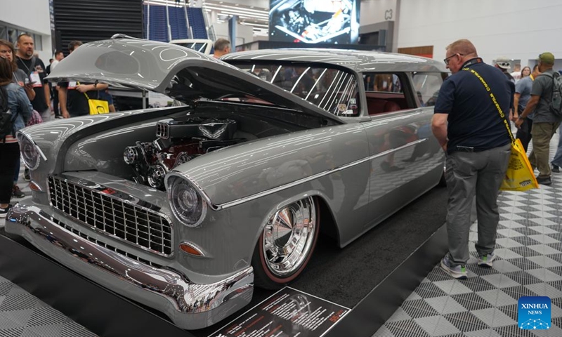 Photo taken on Nov. 5, 2025 shows a vehicle on display at the Specialty Equipment Market Association Show 2025 (SEMA) in Las Vegas, Nevada, the United States. The Specialty Equipment Market Association Show 2025, running Tuesday through Friday at the Las Vegas Convention Center, brings together over 2,000 exhibitors and 160,000 participants from 140 countries, according to the organizers. Photo: Xinhua