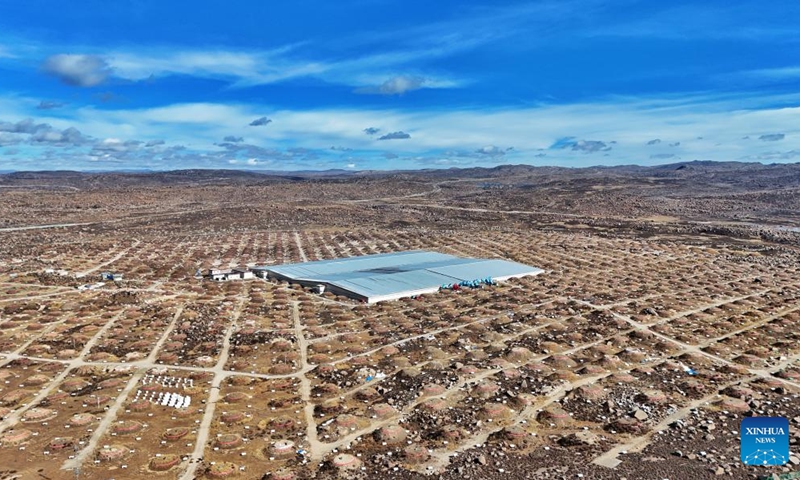 An aerial drone photo taken on Oct. 28, 2025 shows a view of the Large High Altitude Air Shower Observatory (LHAASO) in Daocheng County, Ganzi Tibetan Autonomous Prefecture, southwest China's Sichuan Province. LHAASO, located at an altitude of 4,410 meters on Mount Haizi in Daocheng County, began regular operations in July 2021. It has since been recognized as a leading international facility with the world's highest sensitivity and accuracy for gamma-ray and cosmic-ray detection. Photo: Xinhua