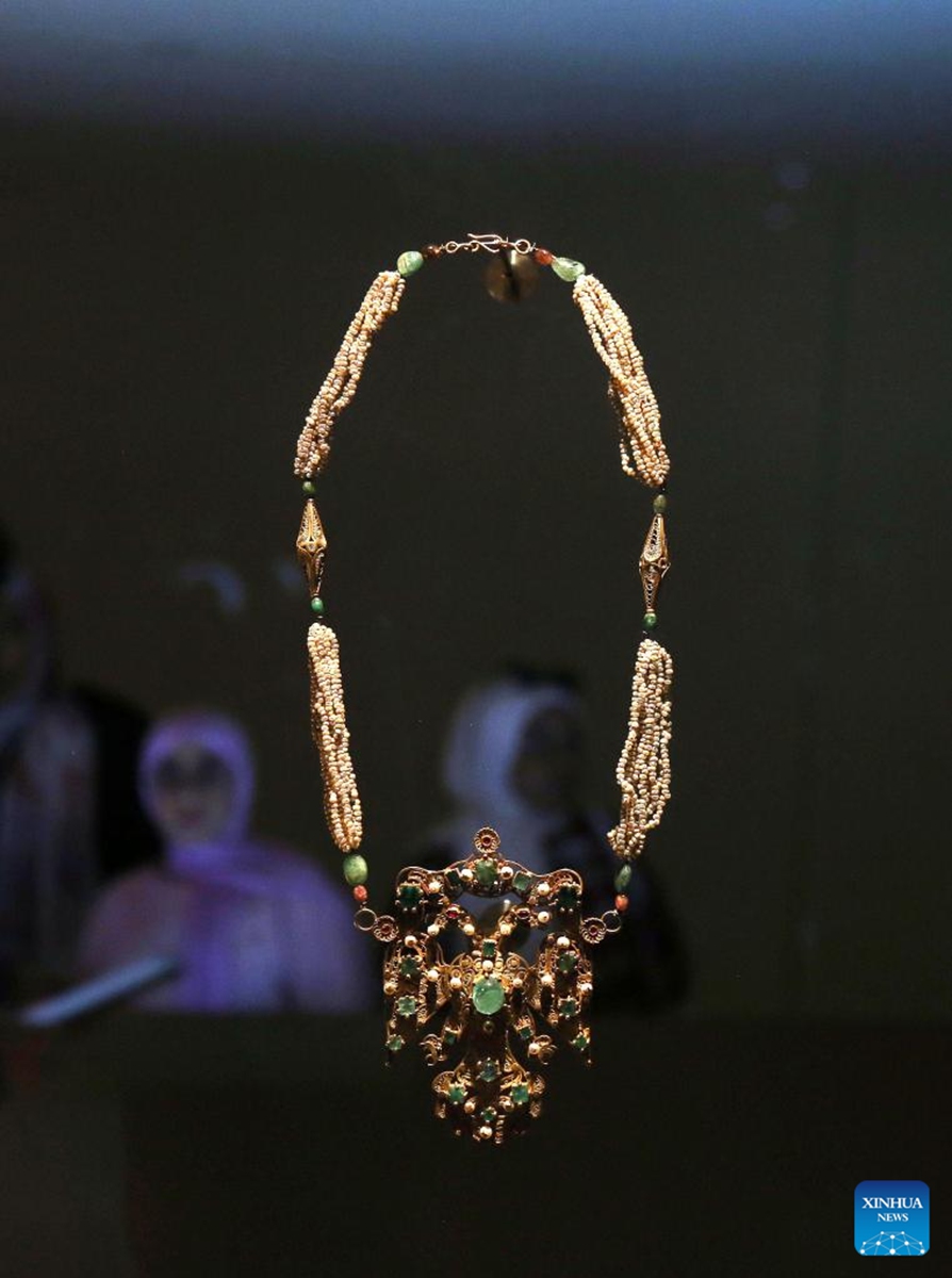 This photo taken on Nov. 3, 2025 shows an exhibit inside the National Museum of Qatar in Doha, Qatar. Photo: Xinhua