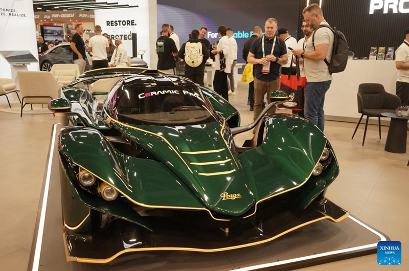 Photo taken on Nov. 5, 2025 shows a vehicle on display at the Specialty Equipment Market Association Show 2025 (SEMA) in Las Vegas, Nevada, the United States. The Specialty Equipment Market Association Show 2025, running Tuesday through Friday at the Las Vegas Convention Center, brings together over 2,000 exhibitors and 160,000 participants from 140 countries, according to the organizers. Photo: Xinhua