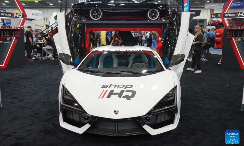 Photo taken on Nov. 5, 2025 shows a vehicle on display at the Specialty Equipment Market Association Show 2025 (SEMA) in Las Vegas, Nevada, the United States. The Specialty Equipment Market Association Show 2025, running Tuesday through Friday at the Las Vegas Convention Center, brings together over 2,000 exhibitors and 160,000 participants from 140 countries, according to the organizers. Photo: Xinhua