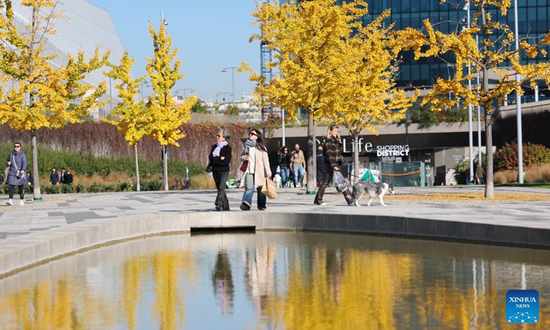 People walk in the urban district in Milan, Italy, Nov. 5, 2025. Photo: Xinhua