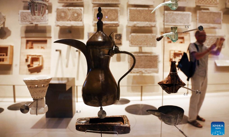 This photo taken on Nov. 3, 2025 shows exhibits inside the National Museum of Qatar in Doha, Qatar. Photo: Xinhua