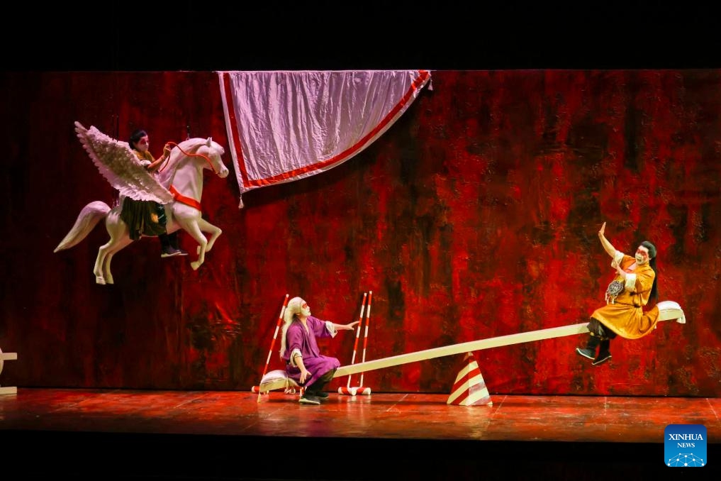 A reimagined version of Turandot is staged at the Shaanxi Opera House in Xi'an, capital of northwest China's Shaanxi Province, Nov. 9, 2025.(Shaanxi Opera House/Handout via Xinhua)