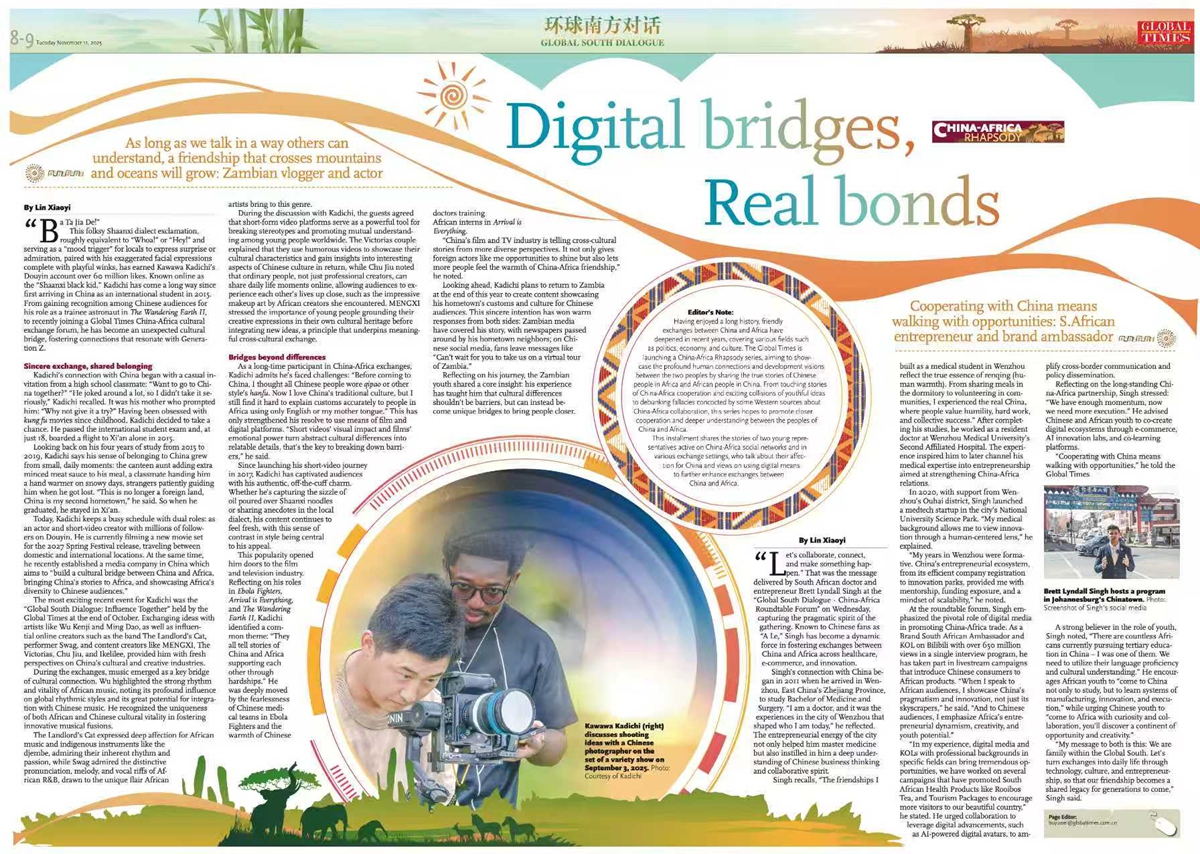 Brett Lyndall Singh hosts a program in Johannesburg's Chinatown. Photo: Screenshot of Singh's social media