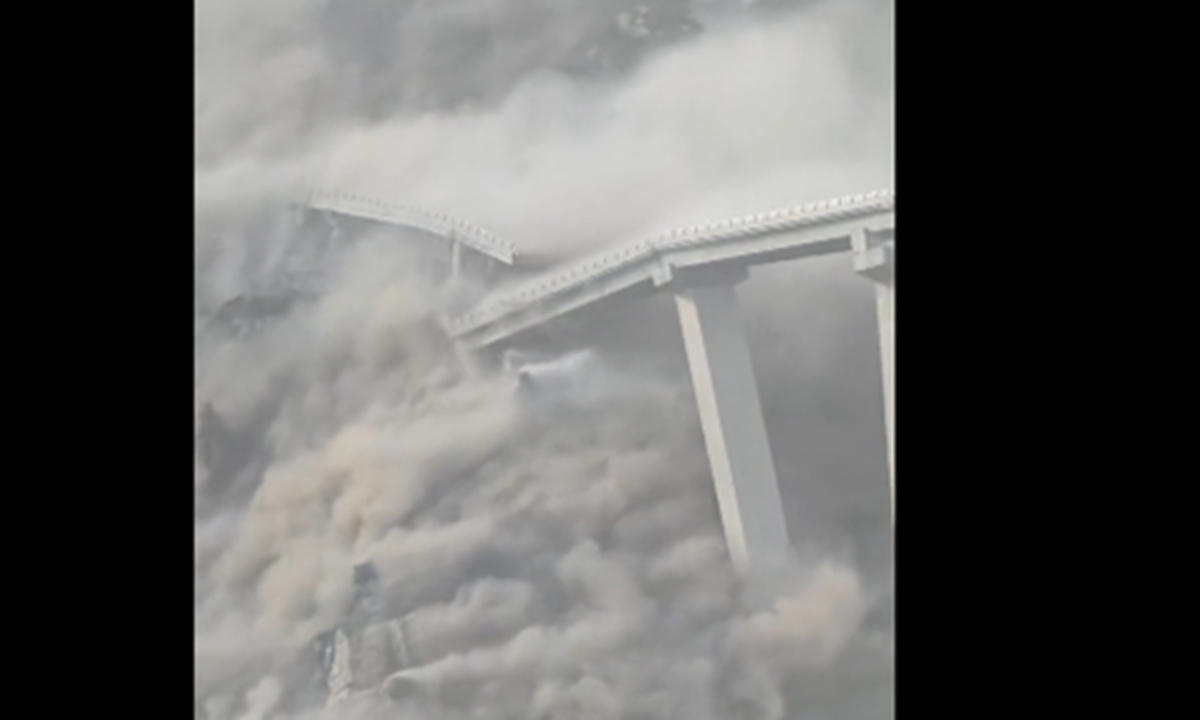 Bridge at hydropower station in Southwest China's Sichuan collapses; no casualties reported so far: local official told GT