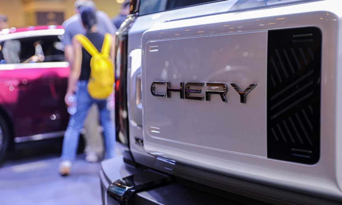 A Chery Automobile vehicle at the 2025 Qingdao Autumn International Auto Show in Qingdao, East China's Shandong Province in September. Photo: VCG
