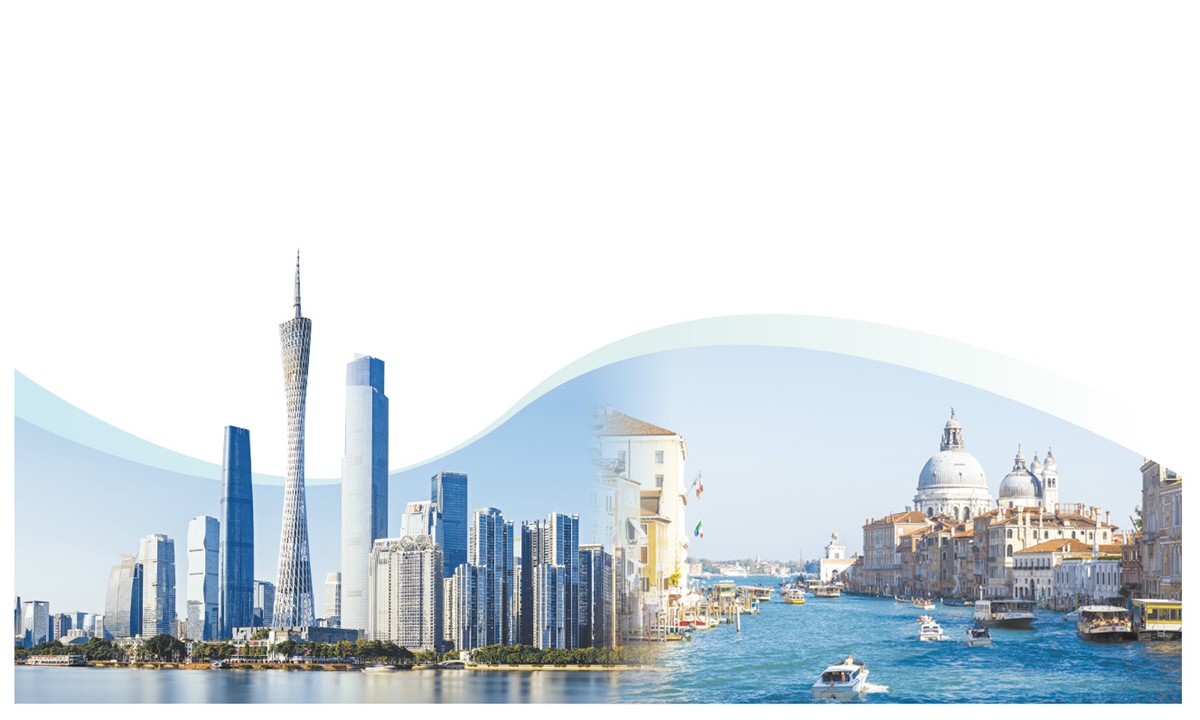 Views of Guangzhou, China, and the architectural landscape of Venice, Italy. Photos: VCG