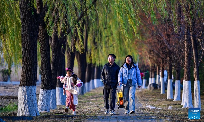 Tourists visit Beijing Garden Expo Park during an early winter day in Beijing, capital of China, Nov. 15, 2025. Photo: Xinhua