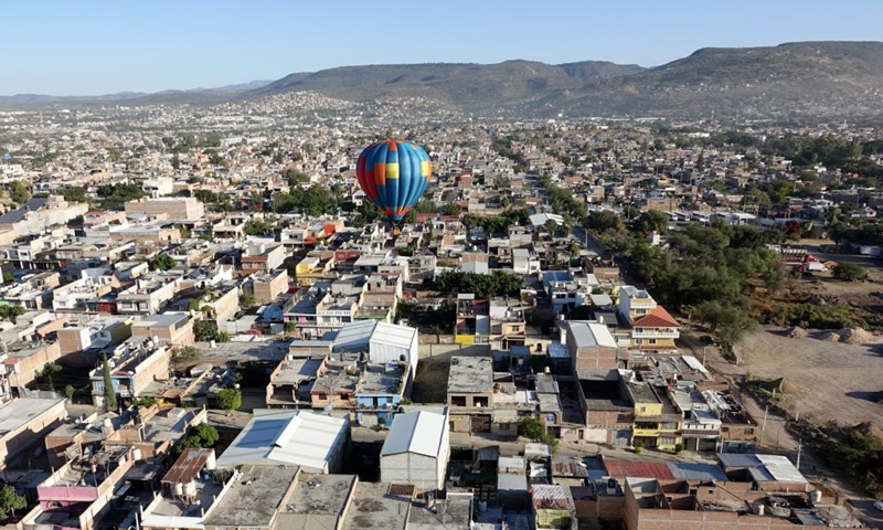 A hot air balloon is pictured during the 2025 International Balloon Festival in Leon, Guanajuato State, Mexico, on Nov. 14, 2025. Photo: Xinhua