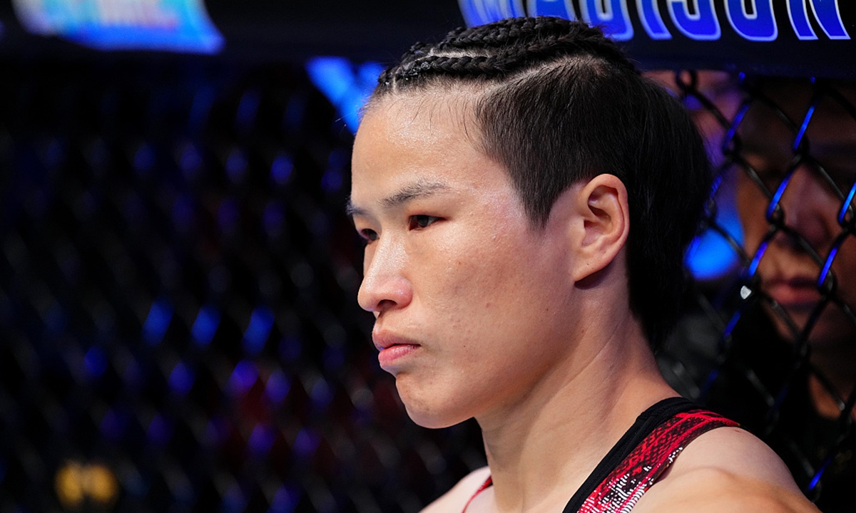 Zhang Weili of China enters the Octagon in the UFC flyweight championship fight during the UFC 322 event at Madison Square Garden on November 15, 2025 in New York City. Photo: VCG