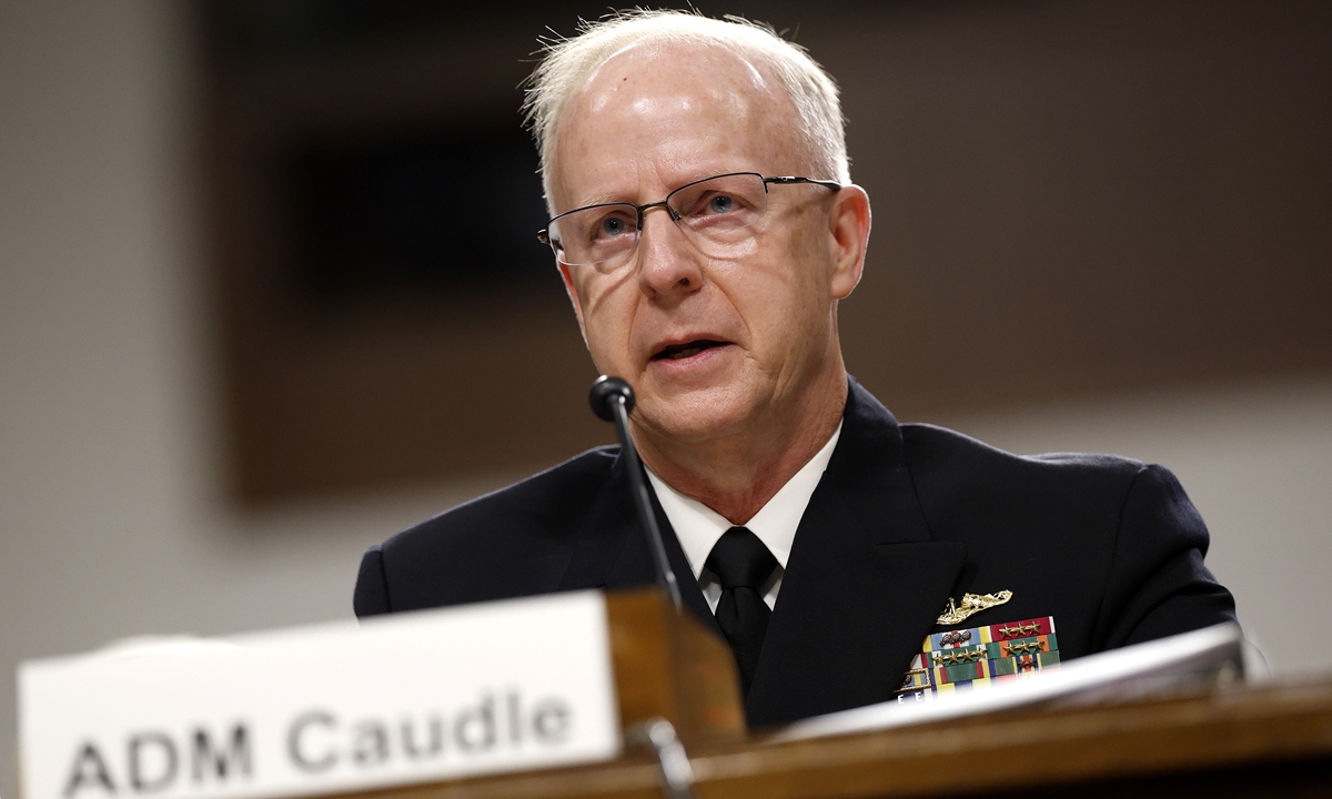 US Admiral Daryl Caudle testifies during his Senate Armed Services Committee confirmation hearing in the Dirksen Senate Office Building on July 24, 2025 in Washington, DC, US. Photo: VCG