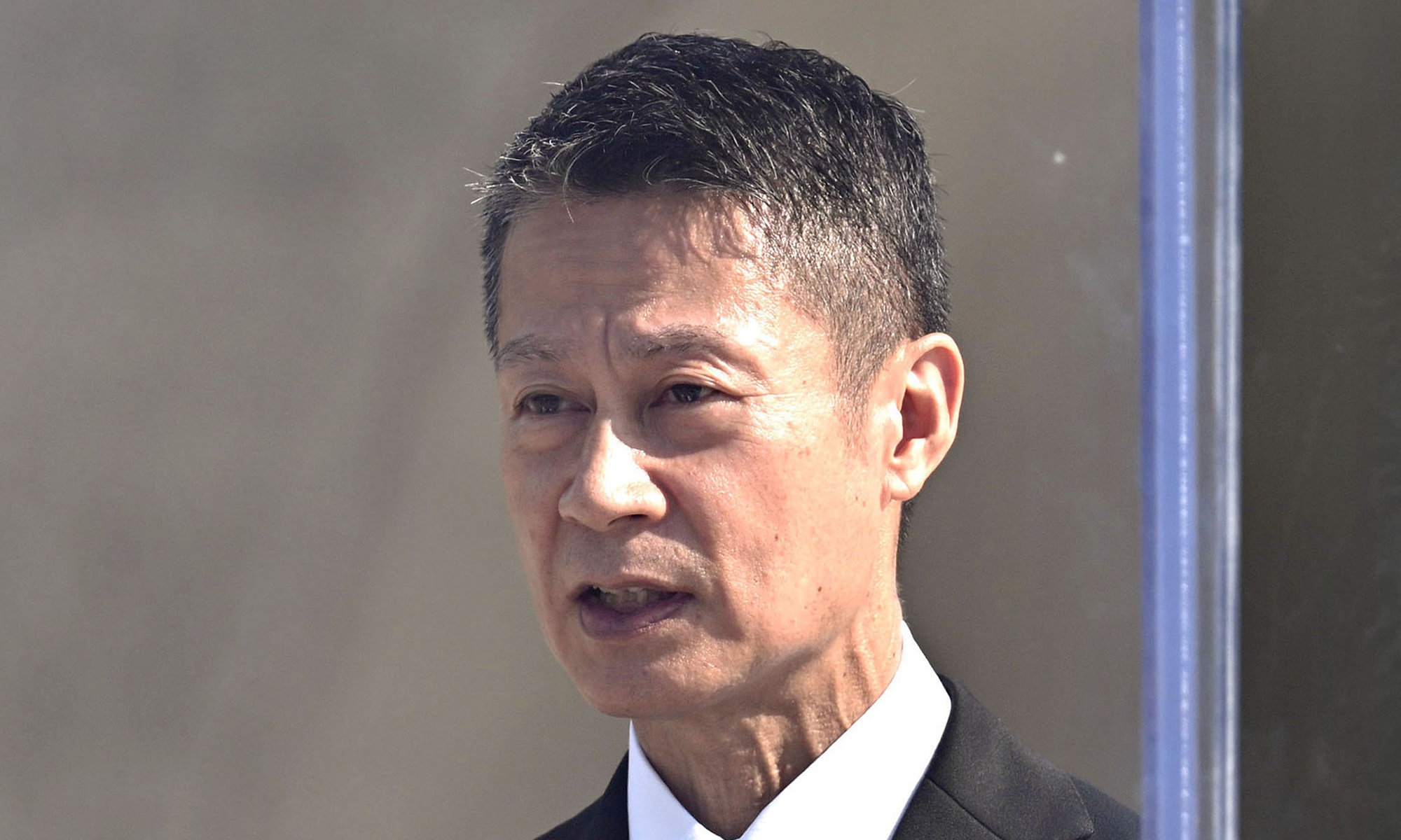 Hiroshima Prefecture Governor Hidehiko Yuzaki speaks during a ceremony at the Peace Memorial Park in Hiroshima on August 6, 2025, marking the 80th anniversary of the US atomic bombing of the western Japan city. Photo: VCG 