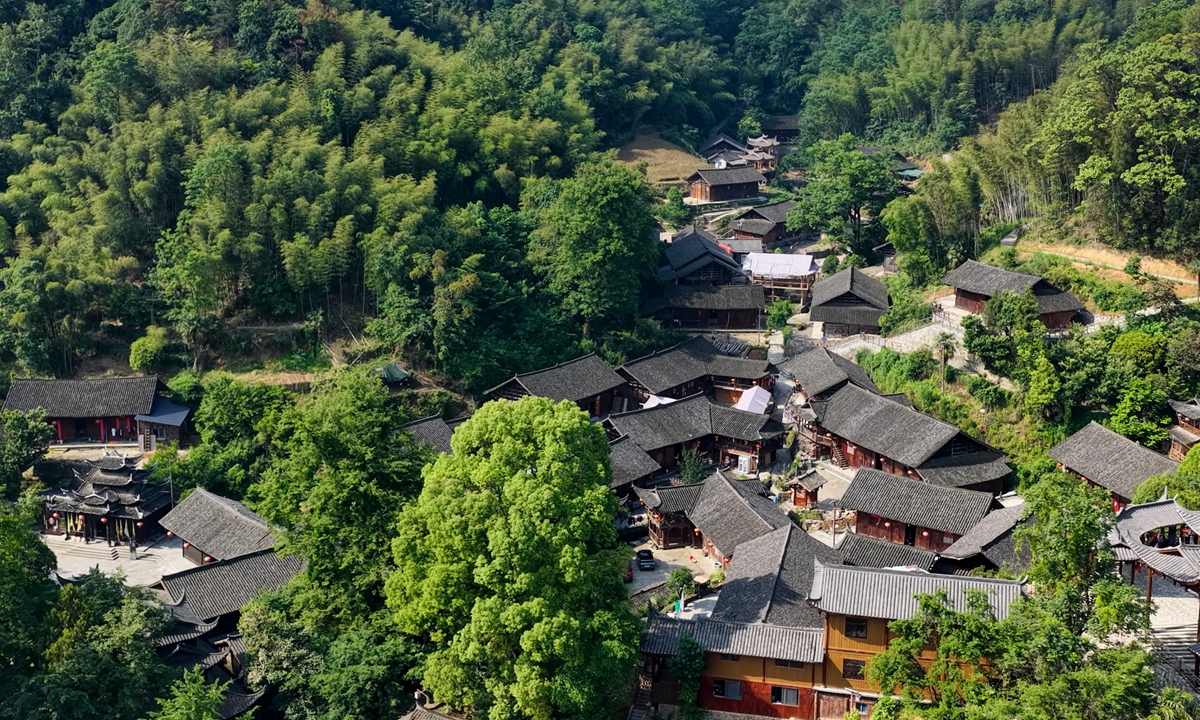 Tujia stilt-house village in Central China, a home grown from the slopes