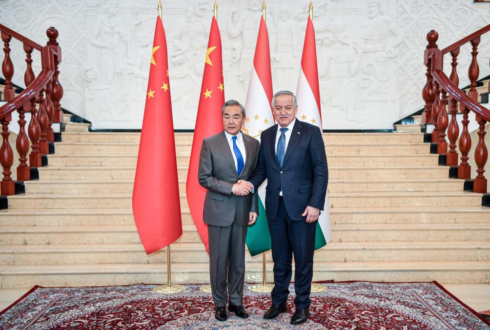 Chinese Foreign Minister Wang Yi, also a member of the Political Bureau of the Communist Party of China (CPC) Central Committee, holds the first strategic dialogue with Tajikistan's Minister of Foreign Affairs Sirojiddin Muhriddin in Dushanbe, Tajikistan, Nov. 22, 2025. (Xinhua/Zhang Chaoqun)