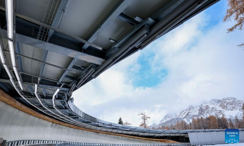 This photo taken on Nov. 21, 2025 shows the Cortina Sliding Center in Cortina D'Ampezzo, Italy. Located in Italy's northern region of Veneto, Cortina d'Ampezzo is famed for its beauty, ski resort and sporting legacy, beginning with the 1956 Olympic Winter Games and carrying through to Milan-Cortina 2026. (Xinhua/Li Jing)
