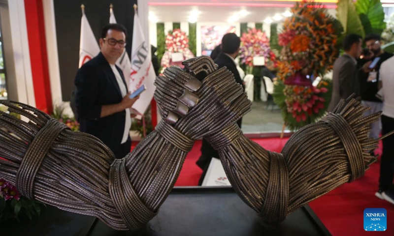 People visit the 22nd International Exhibition of Metallurgy, also known as Iran METAFO, in Tehran, Iran, Nov. 20, 2025. The four-day event came to an end on Nov. 23, attracting 610 Iranian companies as well as 113 foreign firms. (Xinhua/Shadati)