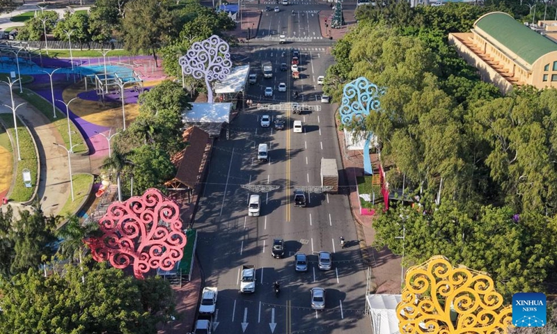 This aerial drone photo taken on Nov. 17, 2025 shows a city view of Managua, Nicaragua. (Xinhua/Wu Hao)
