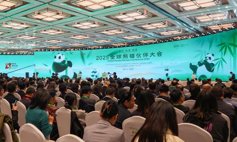 The opening ceremony of the Global Panda Partners Conference 2025 is held in Chengdu, southwest China's Sichuan Province, Nov. 21, 2025. (Xinhua/Wang Xi)