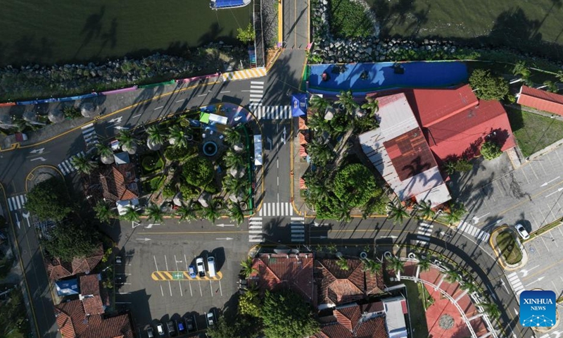 This aerial drone photo taken on Nov. 17, 2025 shows a city view of Managua, Nicaragua. (Xinhua/Li Mengxin)
