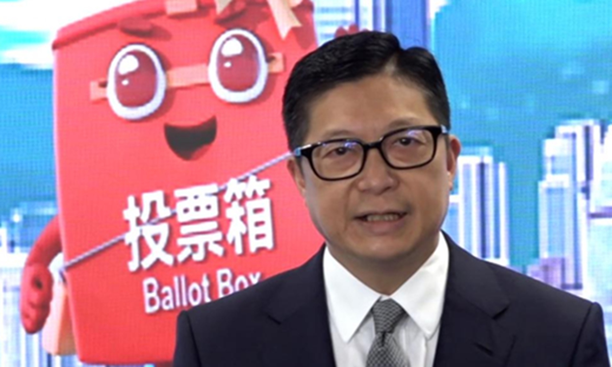 Hong Kong Special Administrative Region Secretary for Security Chris Tang meets the press on November 25, 2025. Photo: Screenshot of live-streaming of local media 