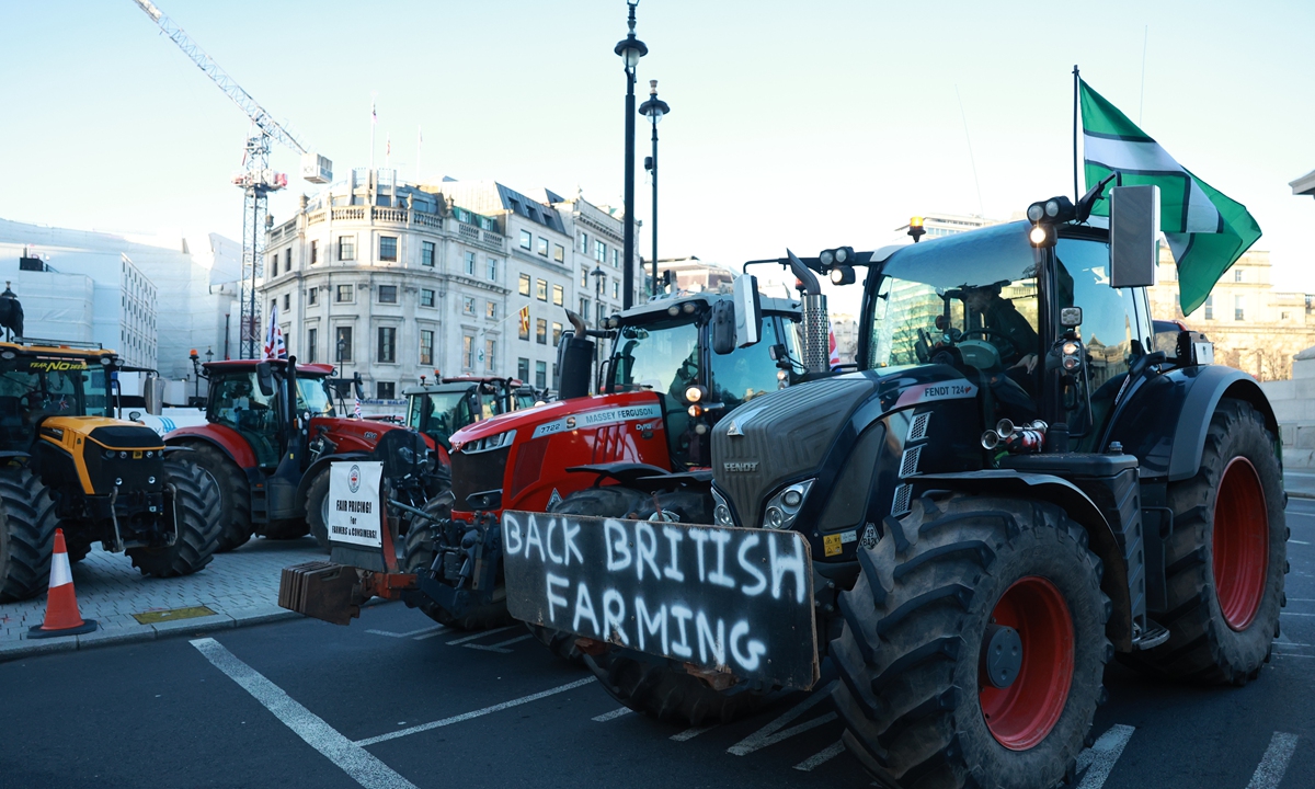 Farmers in tractors gather to protest, demanding 