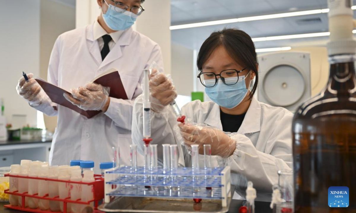 Staff members work at a laboratory of the Haikou Customs' technical center in Haikou, south China's Hainan Province, Nov. 27, 2025. China's Hainan Free Trade Port (FTP) will launch island-wide independent customs operations as of Dec. 18, a major milestone in the opening-up drive of the world's second-largest economy despite rising protectionism worldwide. (Xinhua/Guo Cheng)