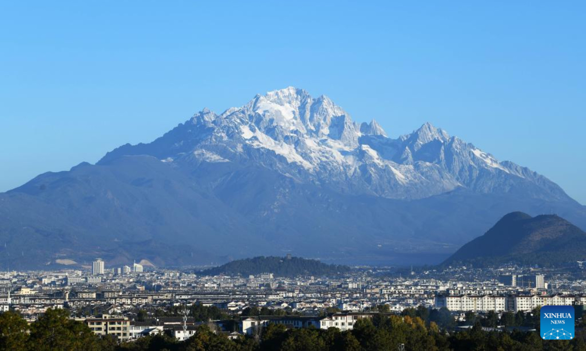 This photo shows a view of the Yulong Snow Mountain in Lijiang, southwest China's Yunnan Province, Nov. 29, 2025. (Photo by Zhao Qingzu/Xinhua)