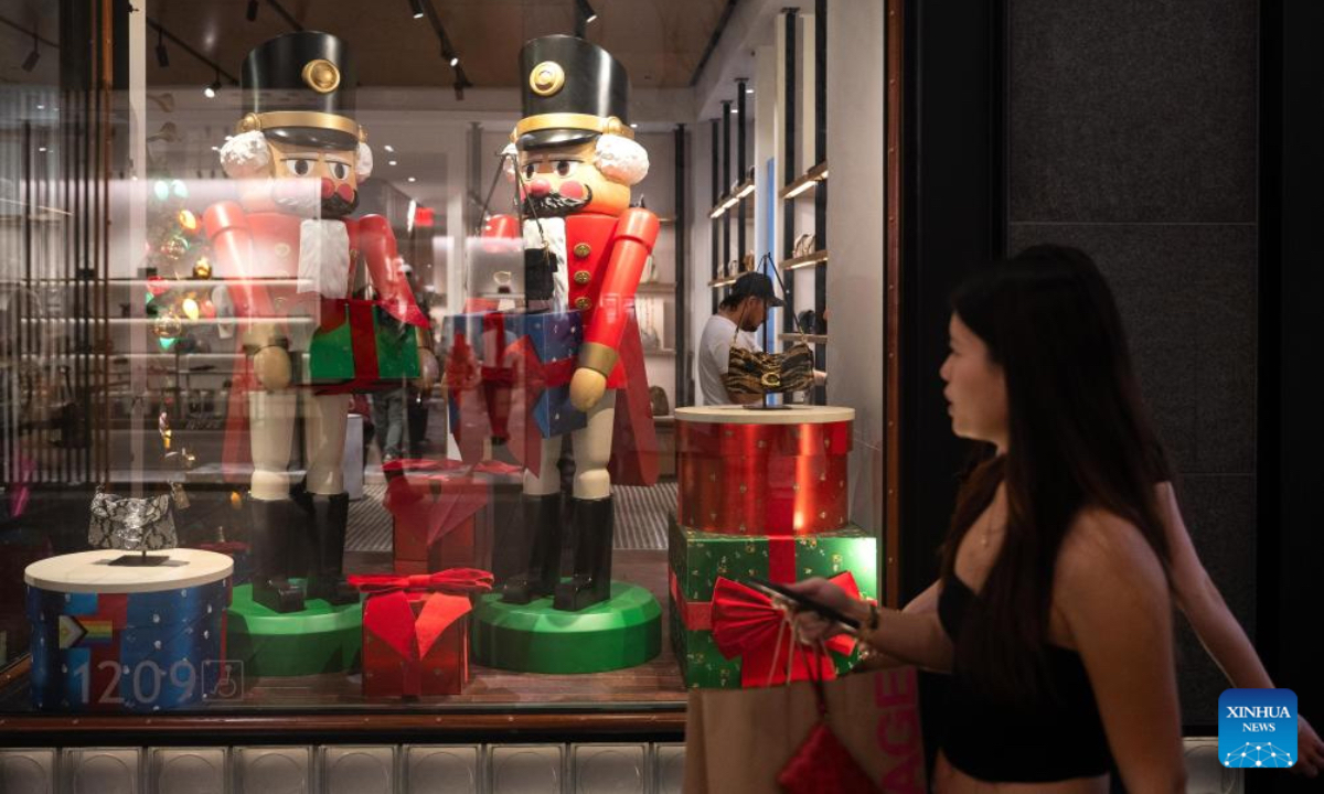 People shop at a store during the Black Friday sales event in San Jose, California, the United States, Nov. 28, 2025. (Photo by Ziyu Julian Zhu/Xinhua)