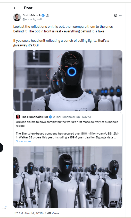 A screenshot of Brett Adcock's X post. 