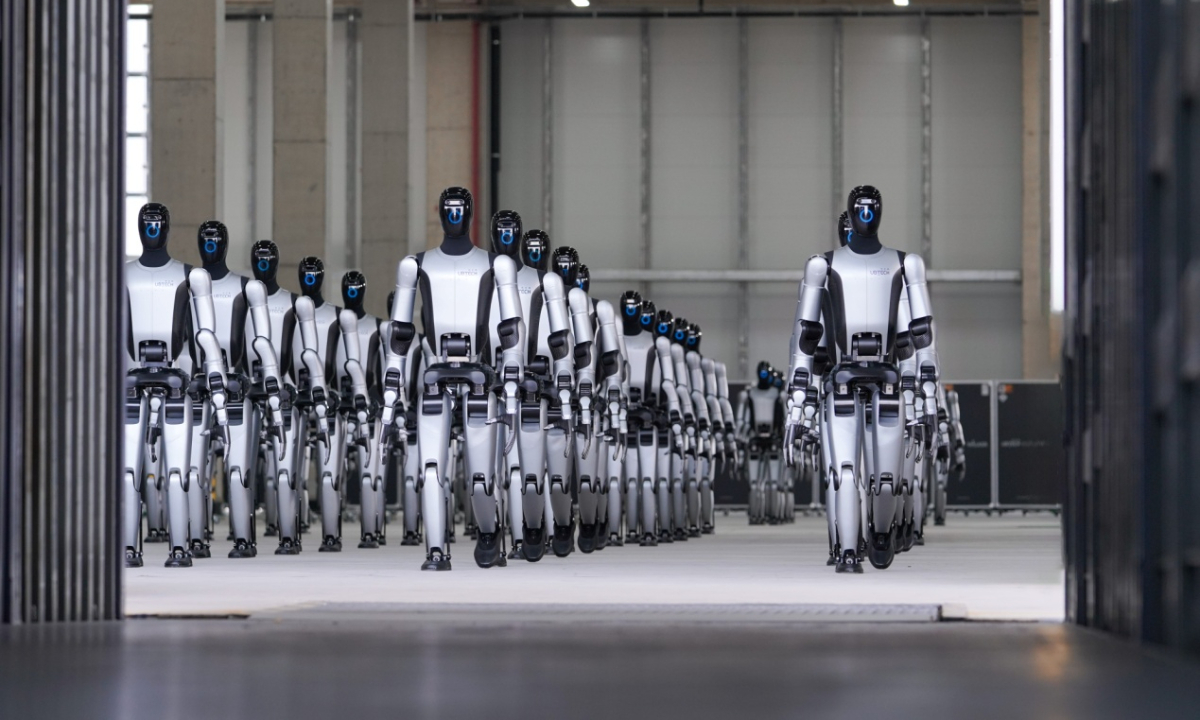 A view of mass delivery of UBTECH Robotics' full-size industrial humanoid robots Walker S2 in November in Shenzhen, South China's Guangdong Province. Photo: Courtesy of UBTECH Robotics